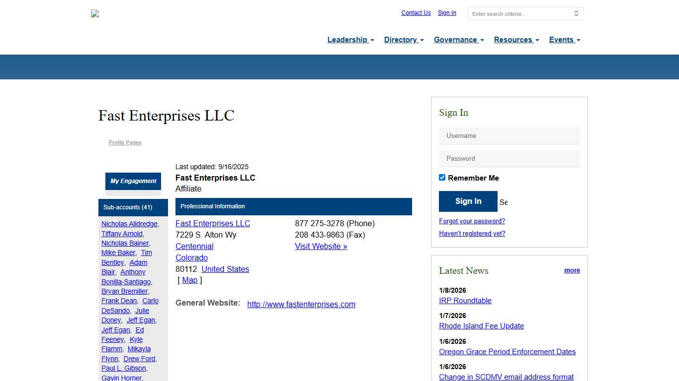 Fast Enterprises LLC - International Registration Plan, Inc.