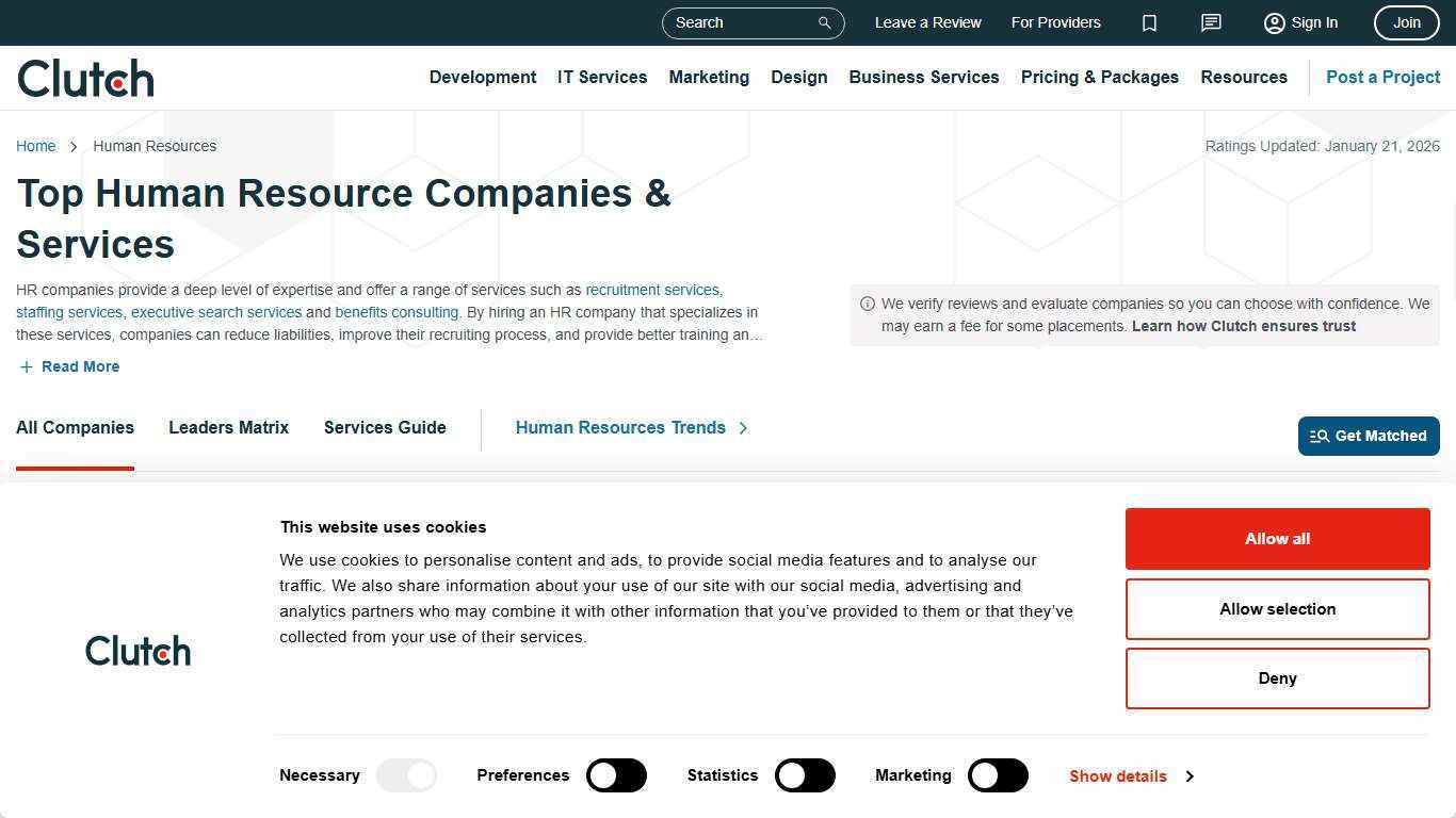 Page 177 - Top HR Services Providers - Jan 2026 Rankings | Clutch.co